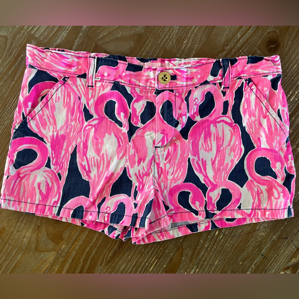 Lilly Pulitzer Pink Flamingo Print Shorts Kids